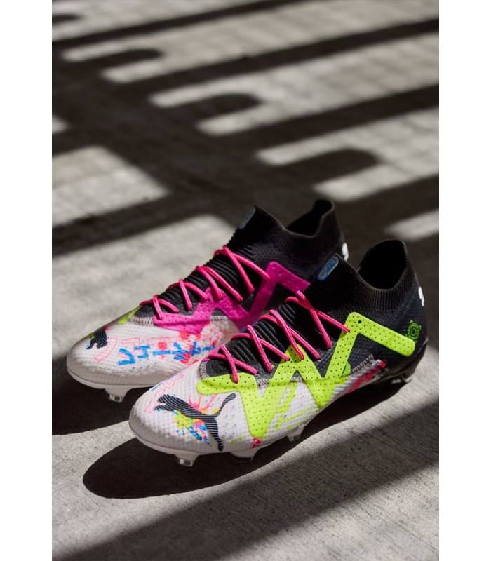 کفش فوتبال پوما فیوچر Puma Future Ultimate Low FG Black White Yellow