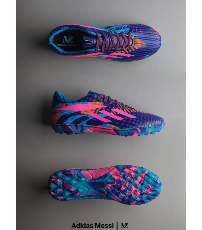 كفش آديداس چمن مصنوعي استوك ريز طرح مسي Adidas Truf Messi Purple