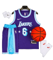 رکابی شورت بسکتبال لیکرز Lakers Basketball Jersey Purple Blue 2024