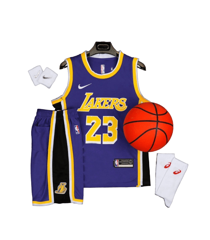 رکابی شورت بسکتبال لیکرز Lakers Basketball Jersey Purple Yellow 2024