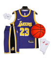 رکابی شورت بسکتبال لیکرز Lakers Basketball Jersey Purple Yellow 2024