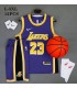 رکابی شورت بسکتبال لیکرز Lakers Basketball Jersey Purple Yellow 2024