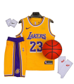 رکابی شورت بسکتبال لیکرز Lakers Basketball Jersey Yellow 2024