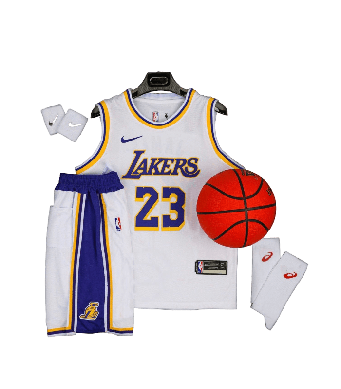 رکابی شورت بسکتبال لیکرز Lakers Basketball Jersey Withe 2024