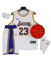 رکابی شورت بسکتبال لیکرز Lakers Basketball Jersey Withe 2024