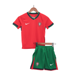 کیت و شورت بچگانه اول پرتغال Portugal Home Kids Soccer Jerseys Kit EURO 2024