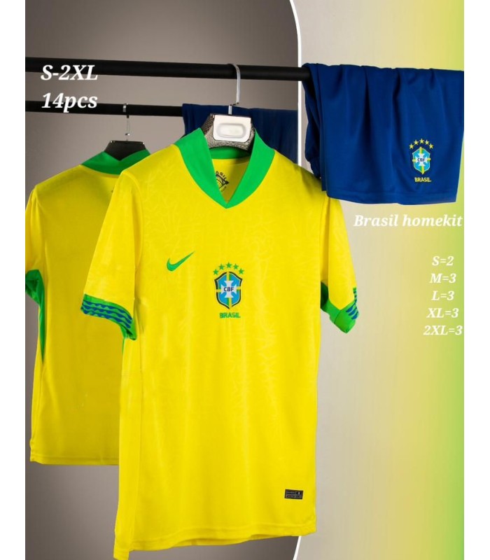 کیت و شورت اول برزیل Brazil Home Authentic Soccer Jersey 2024