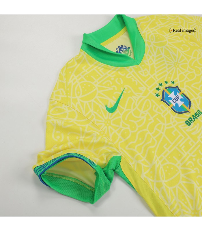کیت و شورت اول برزیل Brazil Home Authentic Soccer Jersey 2024