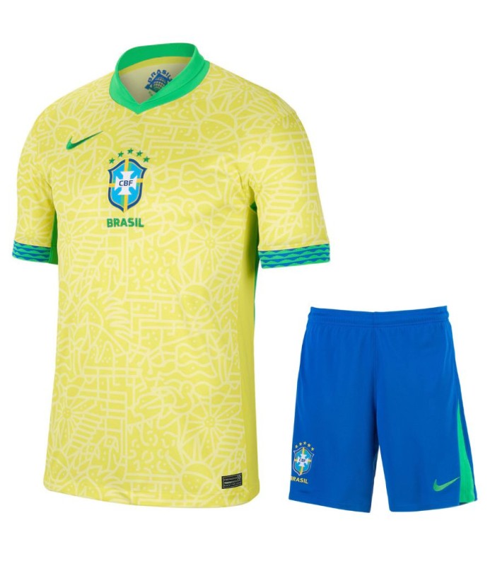 کیت و شورت اول برزیل Brazil Home Authentic Soccer Jersey 2024