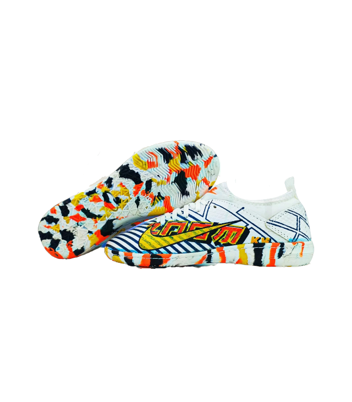 کفش فوتسال طرح نایک فانتوم سفید آبی Nike Phantom White Blue