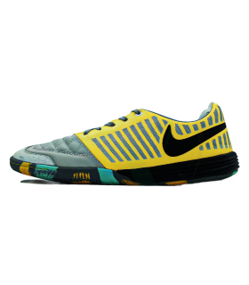 کفش فوتسال طرح نایک لونارگتو Nike LunarGato IN Yellow Gray