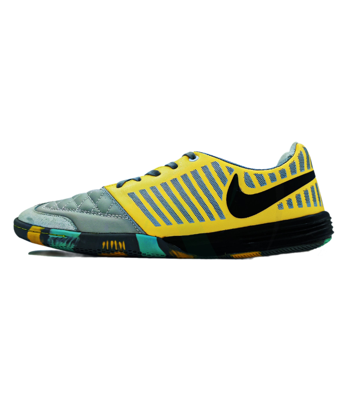کفش فوتسال طرح نایک لونارگتو Nike LunarGato IN Yellow Gray