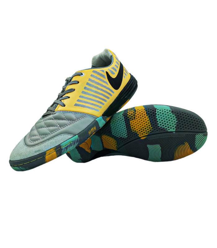 کفش فوتسال طرح نایک لونارگتو Nike LunarGato IN Yellow Gray