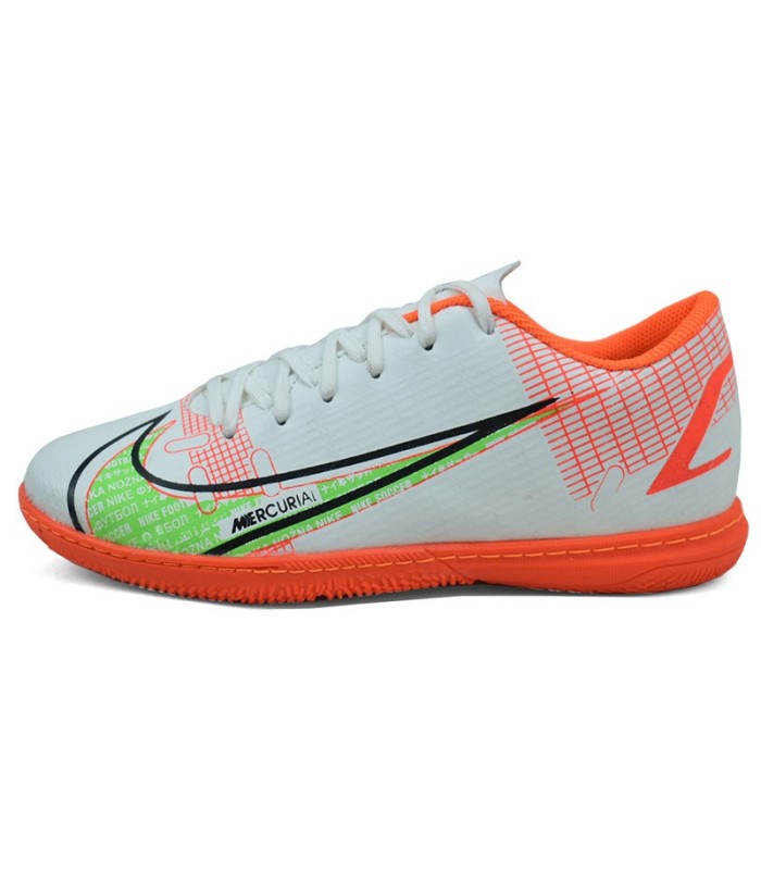 کفش فوتسال طرح نایک مرکوریال ویپور سفید نارنجی Nike Mercurial vapor 14 WO