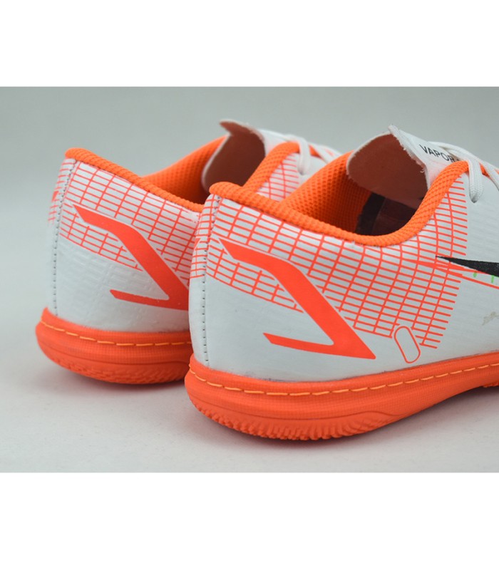 کفش فوتسال طرح نایک مرکوریال ویپور سفید نارنجی Nike Mercurial vapor 14 WO