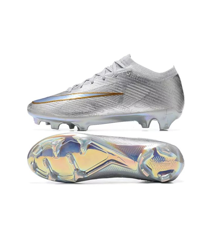 کفش فوتبال نایک مرکوریال ایرزوم ویپور 15 طرح اصلی NIKE Air Zoom Mercurial Vapor 15 Elite FG XXV Silver/Gold