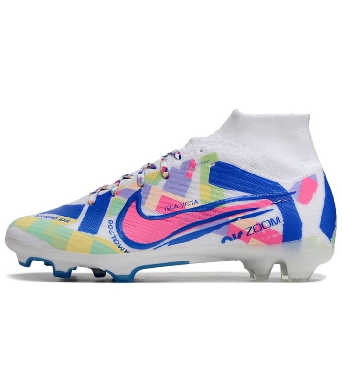کفش فوتبال نایک مرکوریال ایرزوم ویپور 15 طرح اصلی Nike Air Zoom Mercurial Vapor 15 Elite FG So Cal Disruption - Sail/Racer Blue