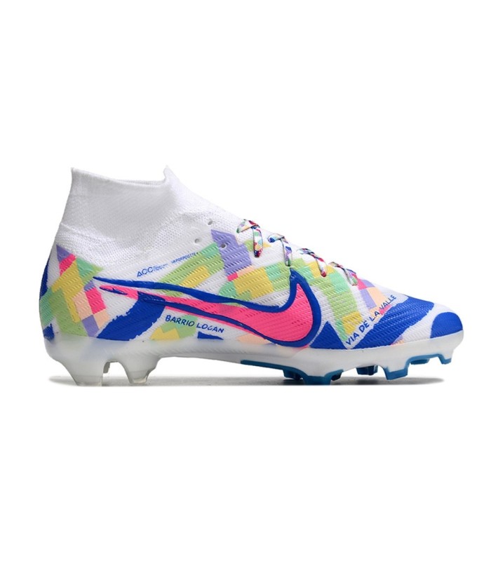 کفش فوتبال نایک مرکوریال ایرزوم ویپور 15 طرح اصلی Nike Air Zoom Mercurial Vapor 15 Elite FG So Cal Disruption - Sail/Racer Blue