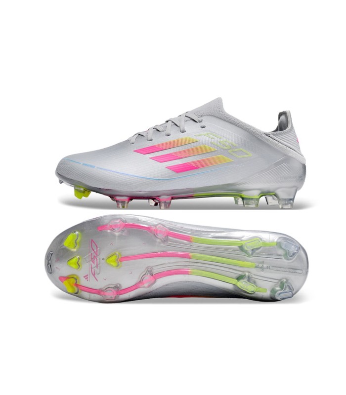 کفش فوتبال آدیداس F50 آدیزرو طرح اصلی Adidas F50 Adizero FG Silver/Yellow/Pink