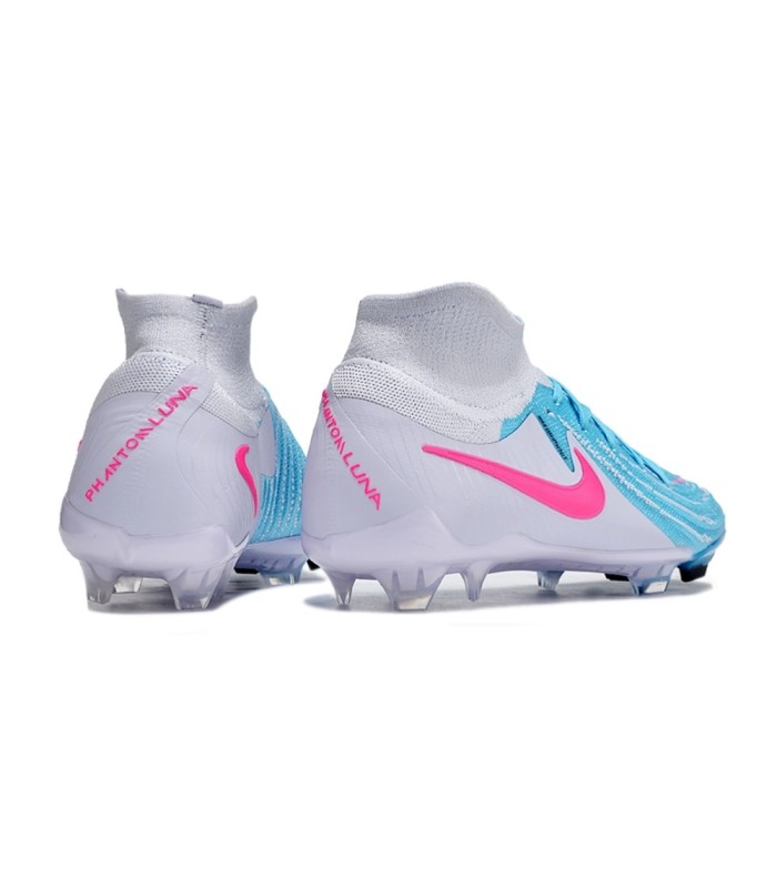 کفش فوتبال نایک فانتوم لونا 2 طرح اصلی سفید آبی NIKE Phantom Luna II Elite LV8 Blue/Grey/Pink