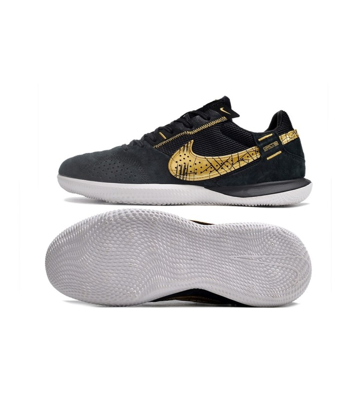 کفش فوتسال نایک استریت گتو طرح اصلی مشکی طلایی NIKE Street Gato Futsal Shoes Black/Gold