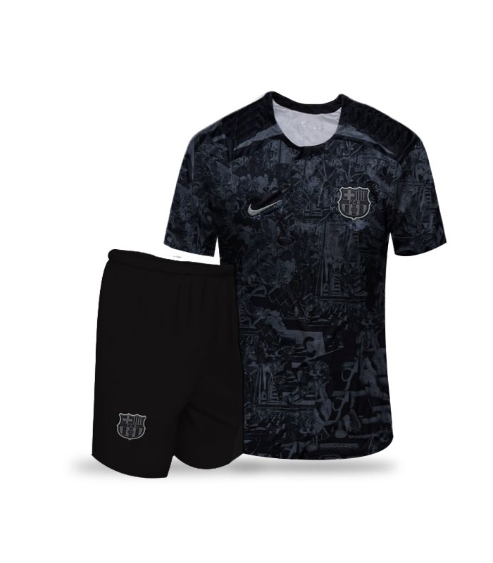 کیت و شورت کانسپت خاطرات بارسلونا مشکی Barcelona Memories concept kit 2024