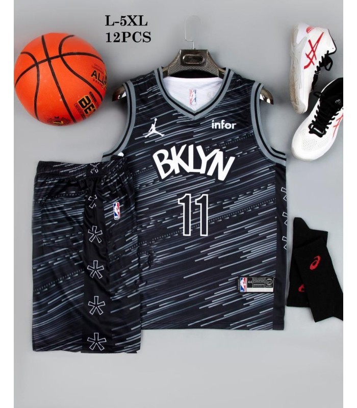 رکابی و شورت بسکتبال بکلین BKLYN Basketball Jersey 2024 Black/Gray