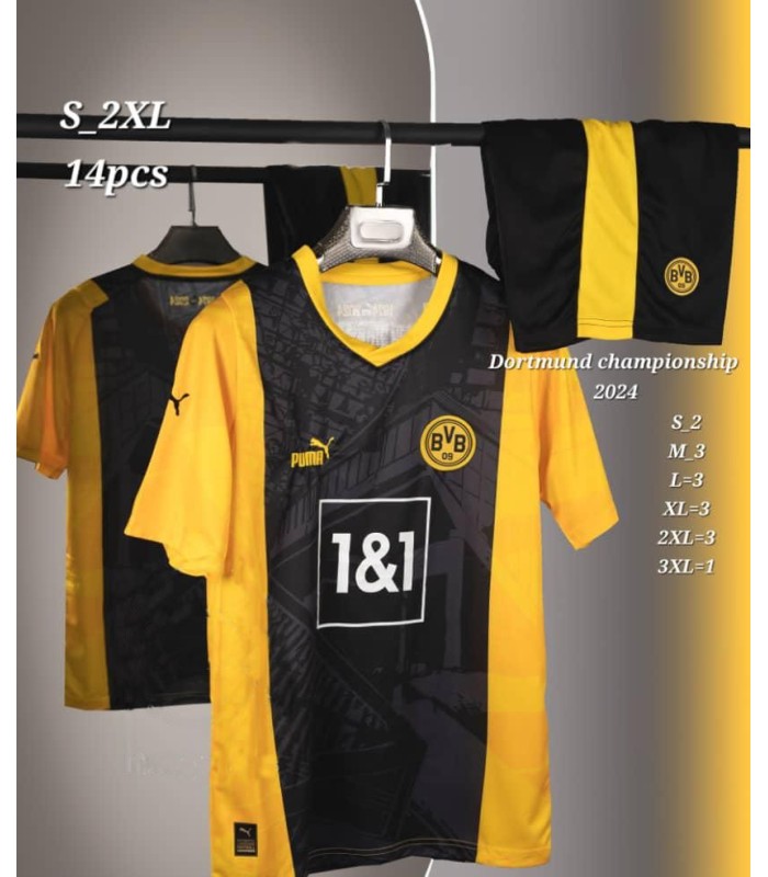 کیت و شورت چمپیونز دورتموند زرد مشکی Dortmund Champions Kit 2024