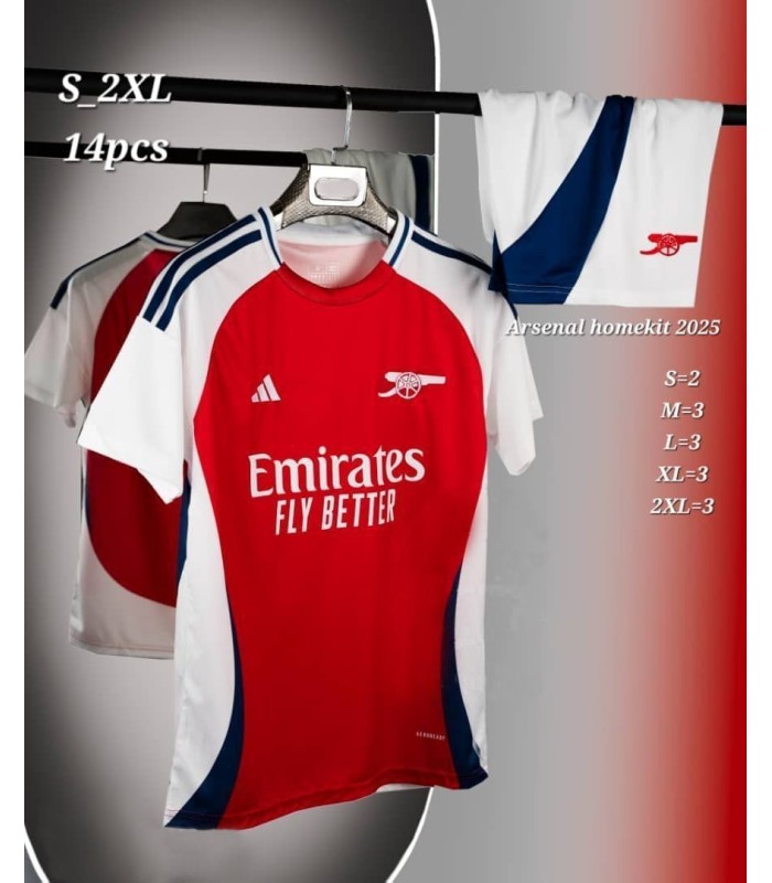 کیت و شورت اول آرسنال سفید قرمز Arsenal Home Kit 2024 With Short