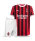 کیت و شورت اول آث میلان مشکی قرمز Ac Milan Home Kit 2025