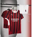 کیت و شورت اول آث میلان مشکی قرمز Ac Milan Home Kit 2025