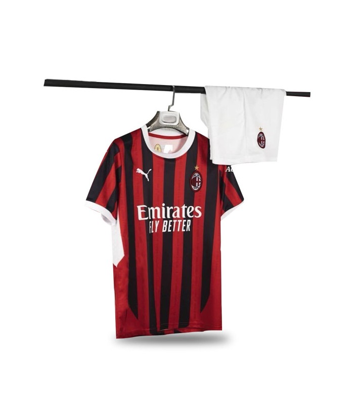 کیت و شورت اول آث میلان مشکی قرمز Ac Milan Home Kit 2025