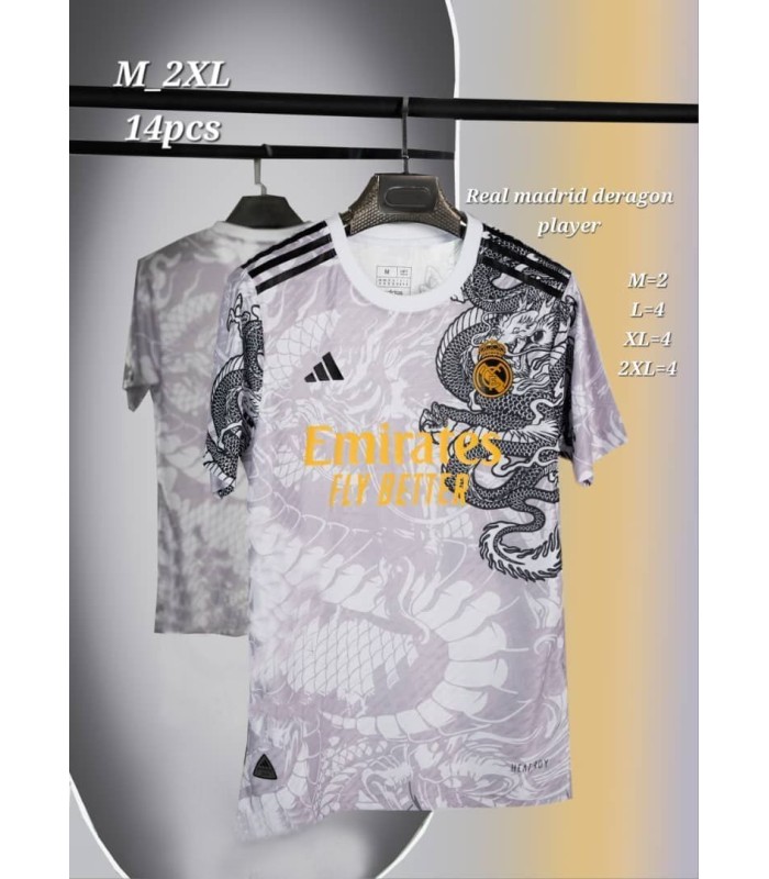 کیت پلیری کانسپت دراگون رئال مادرید سفید طلایی Real Madrid Dragon kit 2024