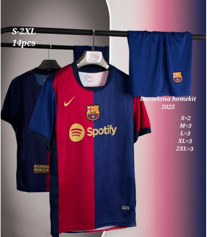 کیت و شورت اول بارسلونا آبی قرمز Barcelona Home Kit 2024 With Short