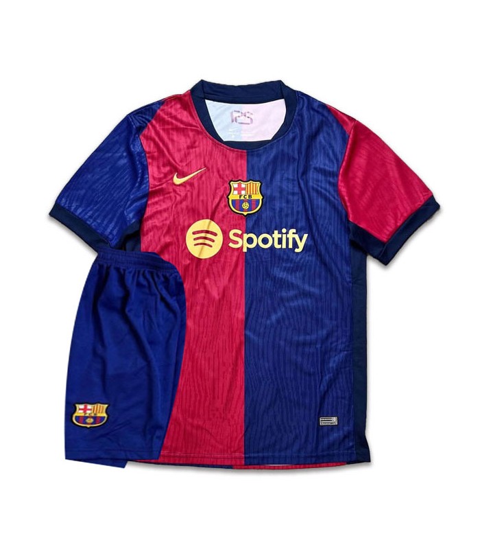 کیت و شورت اول بارسلونا آبی قرمز Barcelona Home Kit 2024 With Short