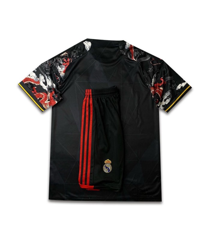 کیت و شورت بیبی دراگون رئال مادرید مشکی قرمز Real Madrid Baby Dragon kit 2024