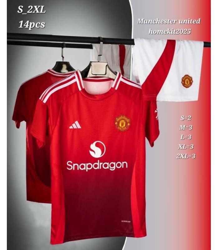 کیت و شورت اول منچستر یونایتد قرمز Manchester United Home Kit 2024