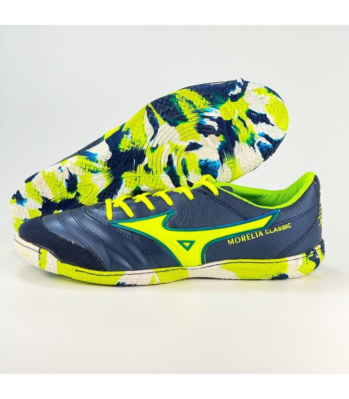 کفش فوتسال میزانو طرح اصلی سورمه ای سبز Mizuno Morelia Futsal 2024