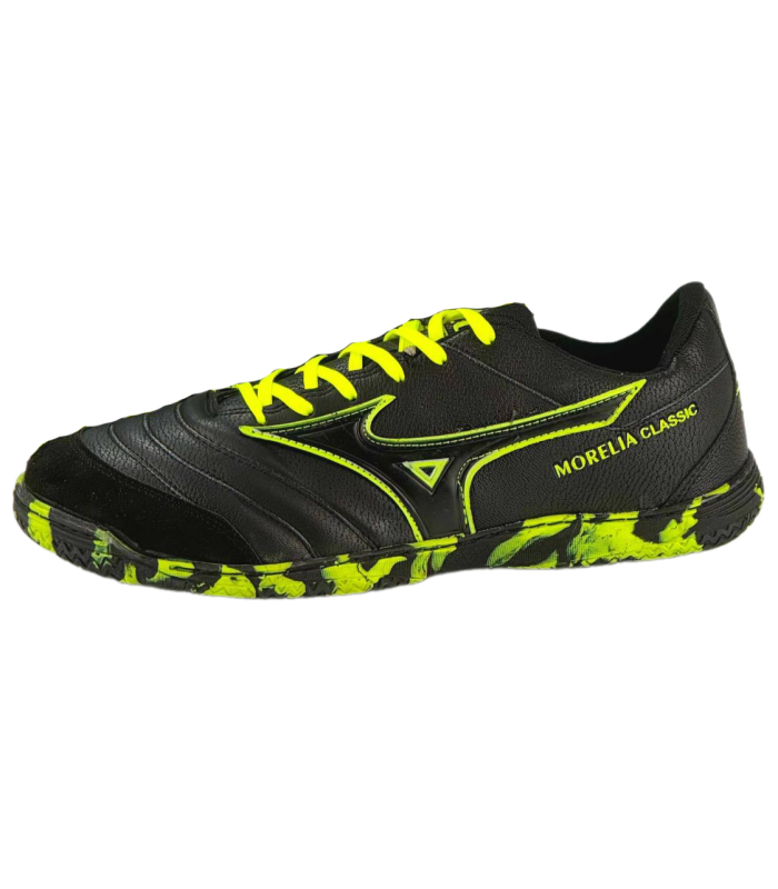 کفش فوتسال میزانو طرح اصلی مشکی سبز Mizuno Morelia Futsal 2024
