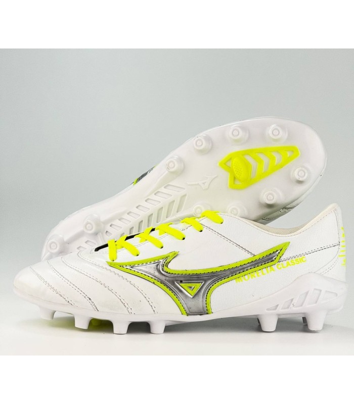 کفش فوتبال میزانو طرح اصلی سفید طوسی Mizuno Morelia Fg 2024