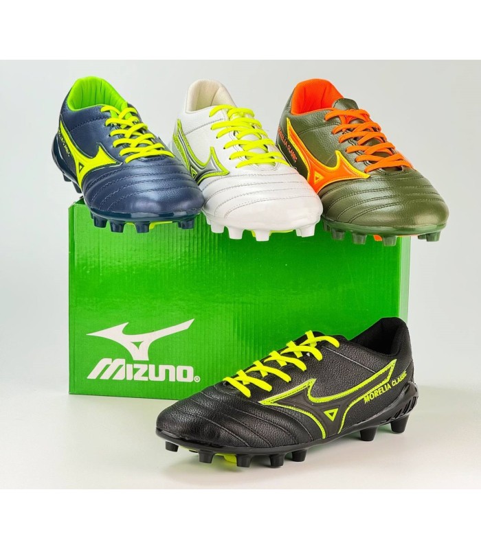 کفش فوتبال میزانو طرح اصلی مشکی سبز Mizuno Morelia Fg 2024