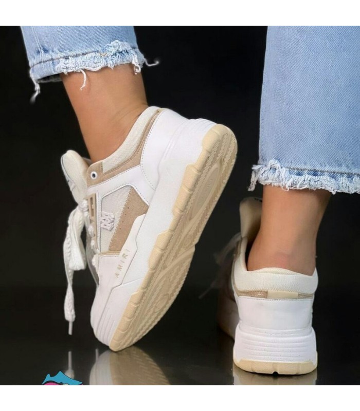 کفش پیاده روی زنانه امیری سفید و کرم طرح اصلی Amiri shoes Women