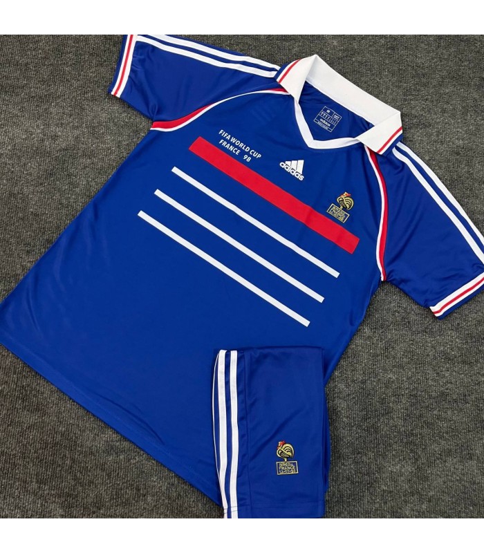 کیت و شورت کلاسیک فرانسه France World Cup Jersey 1998 With Short