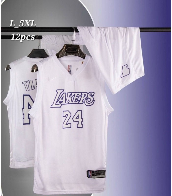 کیت و شورت بسکتبالی لیکرز سفید Lakers 2025 basketball kit With Short