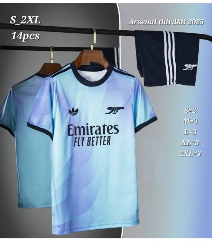 کیت و شورت سوم آرسنال Arsenal Kit 3rd 2025 With Short