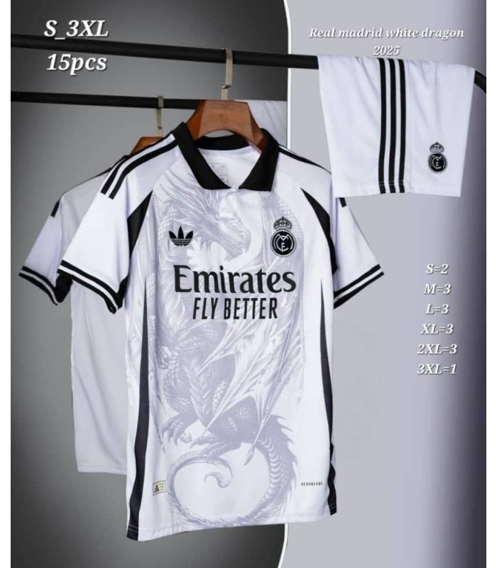 کیت و شورت دراگون سفید رئال مادرید Real Madrid Dragon Kit 2024 With Short