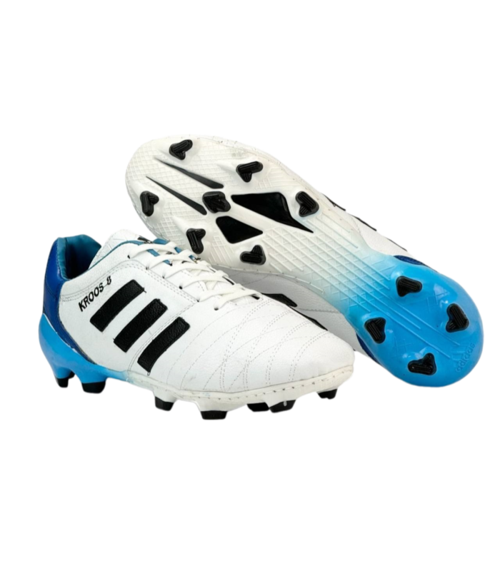کفش فوتبال آدیداس تونی کروز سفید آبی Adidas Toni Kroos Football Shoes
