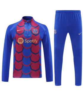 گرمکن شلوار نیم زیپ بارسلونا آبی و قرمز Sweatshirt and pants Barcelona 2025