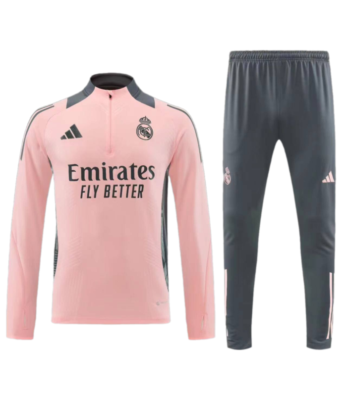 گرمکن شلوار نیم زیپ رئال مادرید صورتی Sweatshirt and pants Real Madrid 2025