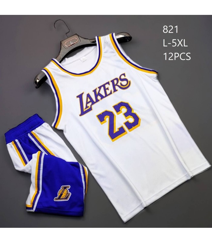 ست رکابی و شورت بسکتبالی لیکرز Lakers 2023 Jersey White